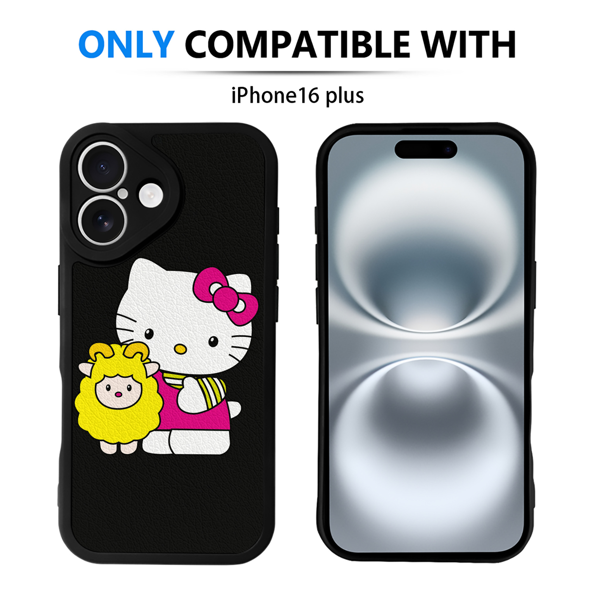 （画像用） Hello Kitty ハローキティ 【iPhone 16シリーズ対応】シリコンスマホケース（レザー調） 材質：シリコン